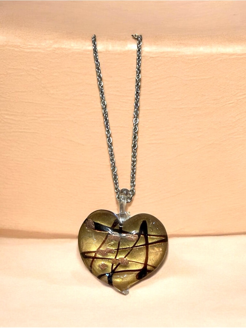 Glass heart Pendant Necklace